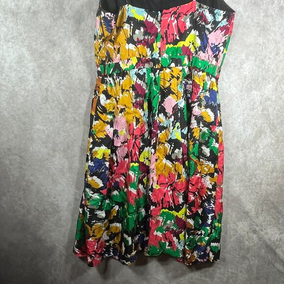 J. Crew Silk Dress Womens 12 Multicolor Watercolor Brushstroke Print Midi Artsy - Picture 6 of 10